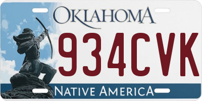 OK license plate 934CVK