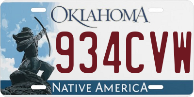 OK license plate 934CVW