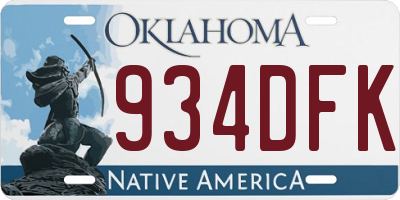 OK license plate 934DFK
