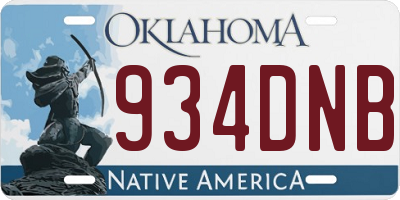 OK license plate 934DNB