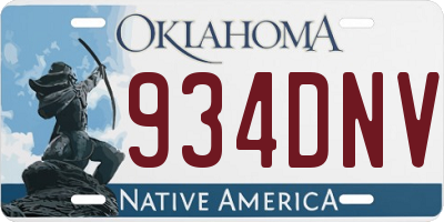 OK license plate 934DNV