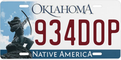 OK license plate 934DOP