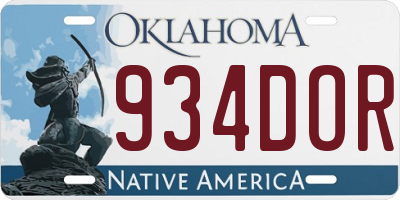OK license plate 934DOR