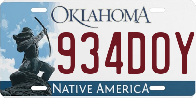 OK license plate 934DOY