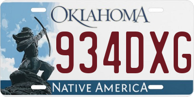 OK license plate 934DXG