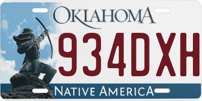 OK license plate 934DXH