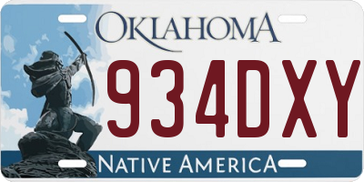 OK license plate 934DXY