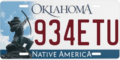 OK license plate 934ETU