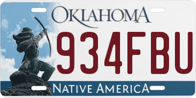OK license plate 934FBU
