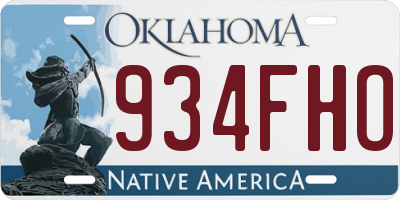 OK license plate 934FHO