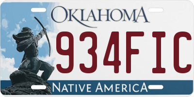 OK license plate 934FIC
