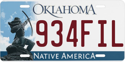 OK license plate 934FIL