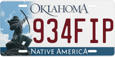 OK license plate 934FIP