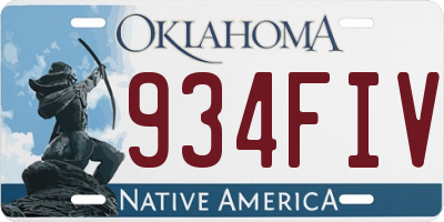 OK license plate 934FIV