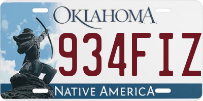 OK license plate 934FIZ