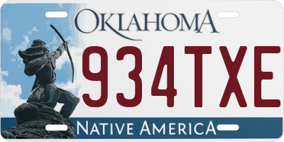 OK license plate 934TXE