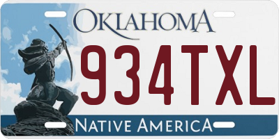 OK license plate 934TXL