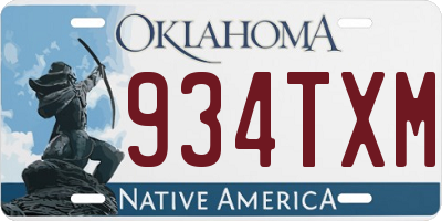 OK license plate 934TXM
