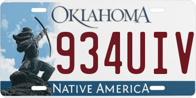 OK license plate 934UIV