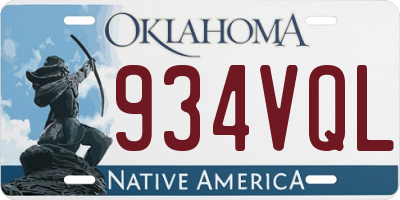 OK license plate 934VQL