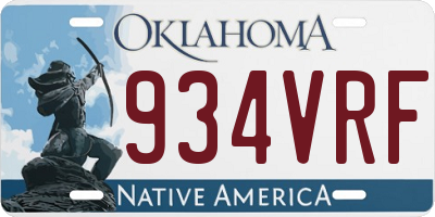OK license plate 934VRF