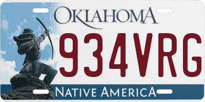 OK license plate 934VRG