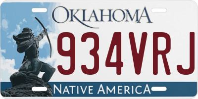 OK license plate 934VRJ