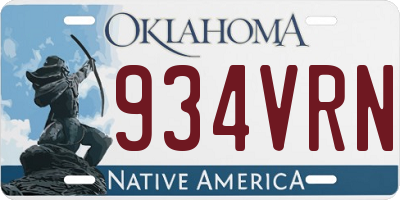 OK license plate 934VRN