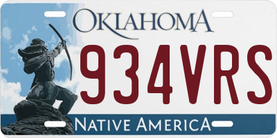 OK license plate 934VRS