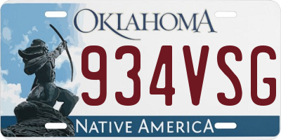 OK license plate 934VSG