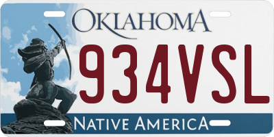 OK license plate 934VSL