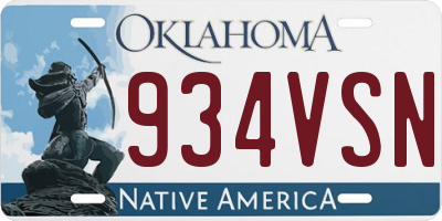 OK license plate 934VSN