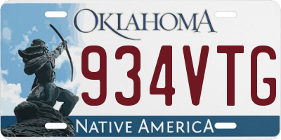OK license plate 934VTG