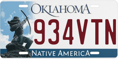 OK license plate 934VTN