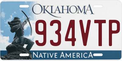 OK license plate 934VTP