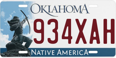 OK license plate 934XAH