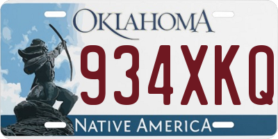 OK license plate 934XKQ