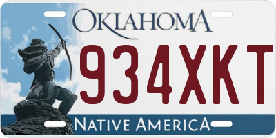 OK license plate 934XKT