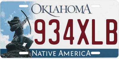 OK license plate 934XLB