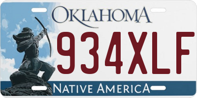 OK license plate 934XLF