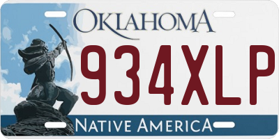 OK license plate 934XLP