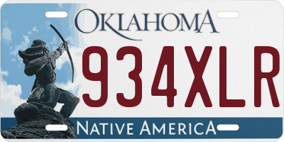 OK license plate 934XLR