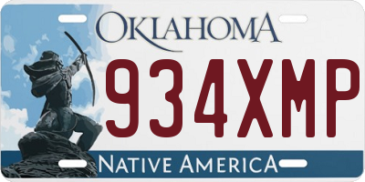 OK license plate 934XMP