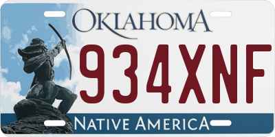 OK license plate 934XNF
