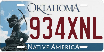 OK license plate 934XNL