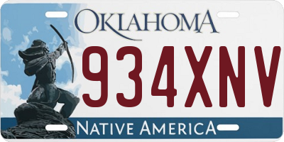 OK license plate 934XNV