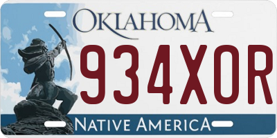 OK license plate 934XOR