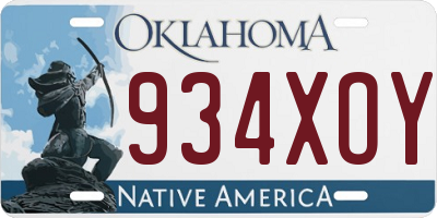 OK license plate 934XOY