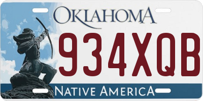 OK license plate 934XQB