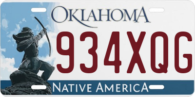 OK license plate 934XQG
